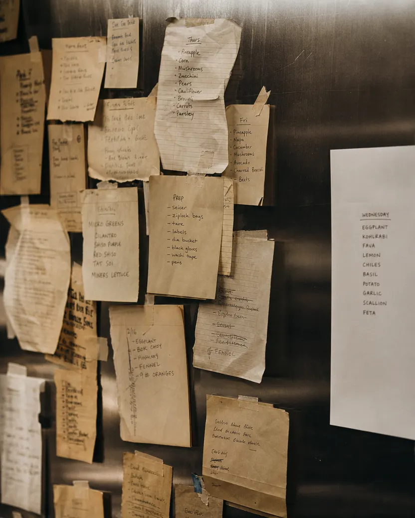 The same order lists, rewritten by hand every week